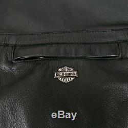 Mens Harley Davidson Leather jacket Black Embossed Bar Shield Vented SZ 3XL