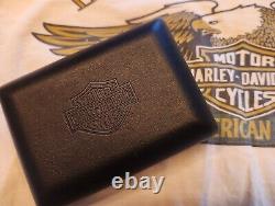 Mens Harley Davidson Logo ID Leather Cuff Bracelet With Bar & Shield By MOD