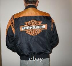 Mens Harley Davidson jacket Bar & Shield Orange and Black sz L