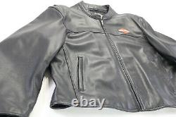Mens Harley Davidson leather jacket 3XL Stock 98112-06VM black bar shield zip