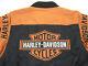 Mens Harley Davidson Jacket S M Nylon Black Orange Bar Shield 97068-00v Zip Up