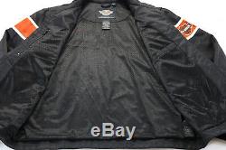 Mens harley davidson jacket xl nylon black orange generations bar shield zip up