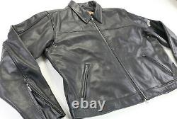 Mens harley davidson leather bomber jacket 2XL black embossed bar shield quilted
