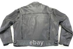 Mens harley davidson leather jacket 2XL black nevada 98122-98VM bar shield liner