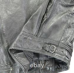 Mens harley davidson leather jacket L black nevada 98122-98VM bar shield liner