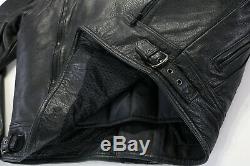 Mens harley davidson leather jacket L black nevada 98122-98VM bar shield liner
