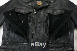 Mens harley davidson leather jacket M black nevada 98122-98VM bar shield liner