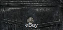 Mens harley davidson leather jacket M black nevada 98122-98VM bar shield liner