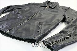 Mens harley davidson leather jacket S black Open Road embossed bar shield zip