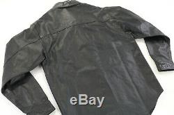 Mens harley davidson leather shirt jacket L black bar shield snap 98111-98VM