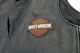 Mens Harley Davidson Leather Vest L Black Orange Stock Bar Shield Snap 98150-06
