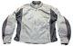 Mens Harley Davidson Mesh Jacket L Gray Orange Black Reflective Armor Bar Shield