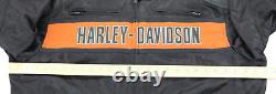 Mens harley davidson riding jacket 2XL black Trenton orange mesh bar shield zip