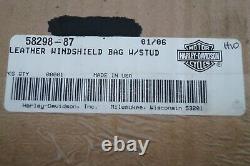 NEW Genuine Harley Davidson Bar & Shield Leather Windshield Bag Pouch 1994-2022