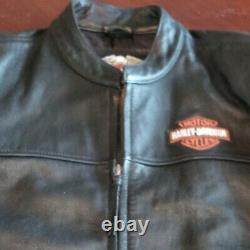 NEW? Harley Davidson Leather Black HD BAR SHIELD Riders Jacket Size MEDIUM