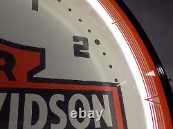 NIB 1991 Harley-Davidson Bar and Shield Neon Clock Very Rare New! 20 Dia. X 5.5