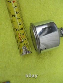 NOS Vintage Custom Chrome Harley oil pressure gauge Eagle wings with Bar & Shield