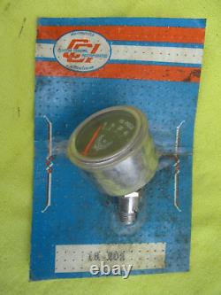 NOS Vintage Custom Chrome Harley oil pressure gauge Eagle wings with Bar & Shield