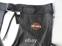 NWT Harley Davidson 3XL 30 Bar & Shield Stock Leather Chaps Riding Gear HD Zip