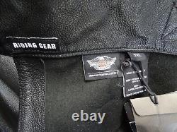 NWT Harley Davidson 3XL 30 Bar & Shield Stock Leather Chaps Riding Gear HD Zip