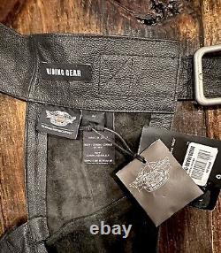 NWT Men's Harley-Davidson Bar & Shield Stock Leather Chaps, 98090-06VM Medium