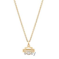 Nib Harley-davidson Gold & Diamond Bar & Shield Logo Pendant & Chain