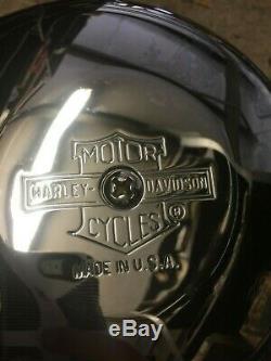 Nos Harley Nostalgic Round 8 Chrome Air Cleaner Cover Bar & Shield Logo Nos