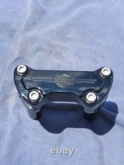 OEM H-D Black 3 Risers Handlebar Clamp Bar & Shield