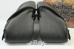 OEM Harley'00-'17 Softail Bar & Shield Smooth Leather Saddlebags