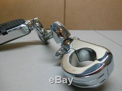 Oem Harley Crested Bar & Shield Large 4 Footpegs With Folding Adjustable Mounts