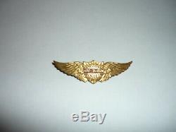 RARE Vintage 1930s Harley Davidson Wings Bar Hat Pin with Shield