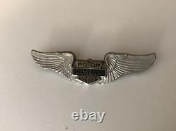 RARE Vintage 20s- 50s Silver Harley Davidson Wing Pin Captain Hat Bar & Shield