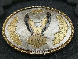 Rare 1970-1980'S Harley Davidson Upwing Screaming Eagle Bar & Shield Belt Buckle