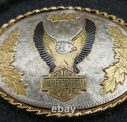 Rare 1970-1980'S Harley Davidson Upwing Screaming Eagle Bar & Shield Belt Buckle