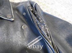 Rare Harley Davidson Men's XL Vintage Metal Bar Shield Black Leather Jacket