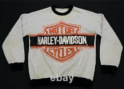 Rare Vintage HARLEY DAVIDSON Bar Shield Spell Out Crewneck Sweatshirt 80s 90s