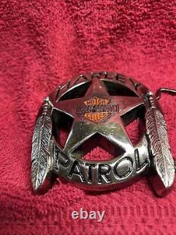 Rare Vtg Harley Patrol Davidson Motorcycle Bar Shield Brass NOS Vtg Belt Buckle
