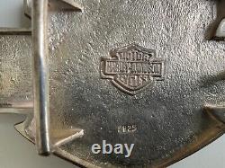 Rarest Harley-Davidson 925 Sterling Silver belt buckle. Bar&Shield. Gothic scroll