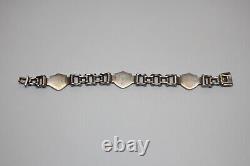 Sterling Silver Harley Davidson Bracelet 8 Bike Chain Bar & Shield 56g 925