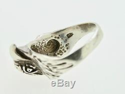 Sterling Silver Harley-Davidson Eagle Head With Bar & Shield Ring