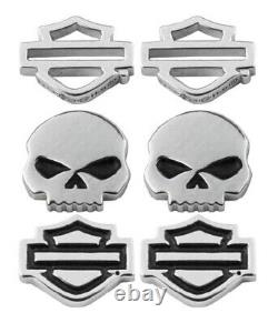 Unisex Harley-Davidson Bar & Shield, Skull Stud Earrings 3 Pairs 122 / HDS0005