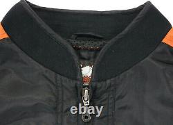 Unisex harley davidson racing jacket XL nylon black orange bar shield zip up