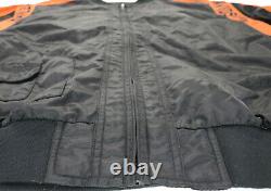 Unisex harley davidson racing jacket XL nylon black orange bar shield zip up