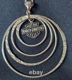 VINTAGE Stamper Harley Davidson Black Hills Necklace & Earrings Bar & Shield 925