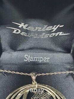 VINTAGE Stamper Harley Davidson Black Hills Necklace & Earrings Bar & Shield 925