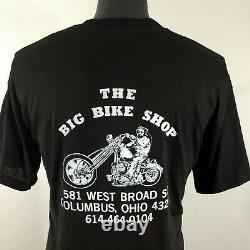 VTG 80s Harley Davidson Bar & Shield Neon Sign T-Shirt Big Bike Shop Ohio XL Tee