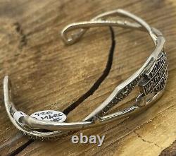 VTG Harley Davidson 925 Sterling Silver Marcasite Bar/Shield Cuff Bracelet-15.7G