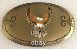 Vintage 1970s Harley Davidson Upwing Screaming Eagle Bar & Shield Belt Buckle