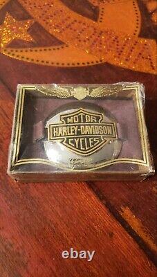 Vintage 1980's NOS Harley-Davidson Bar and Shield medallion gas cap cover. With