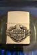 Vintage 1999 Harley Davidson Brass Zippo Bar And Shield